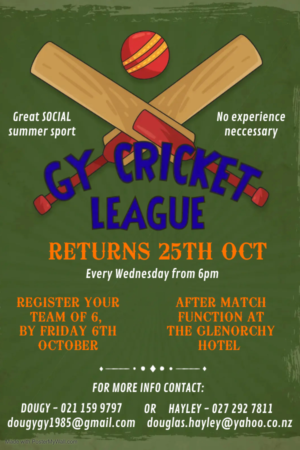 GY Cricket League poster
