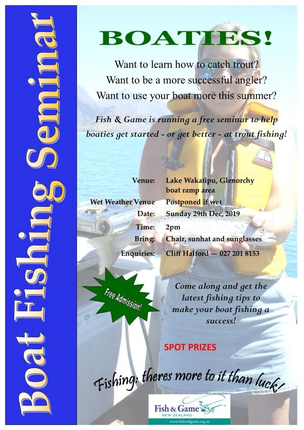 Boat fishing seminar poster Glenorchy 2019 004 002