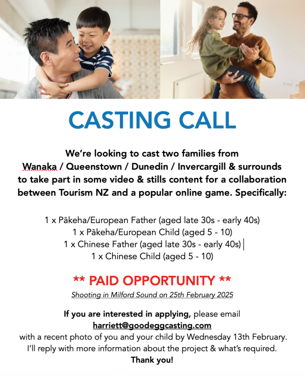 TNZ Casting Call South Island